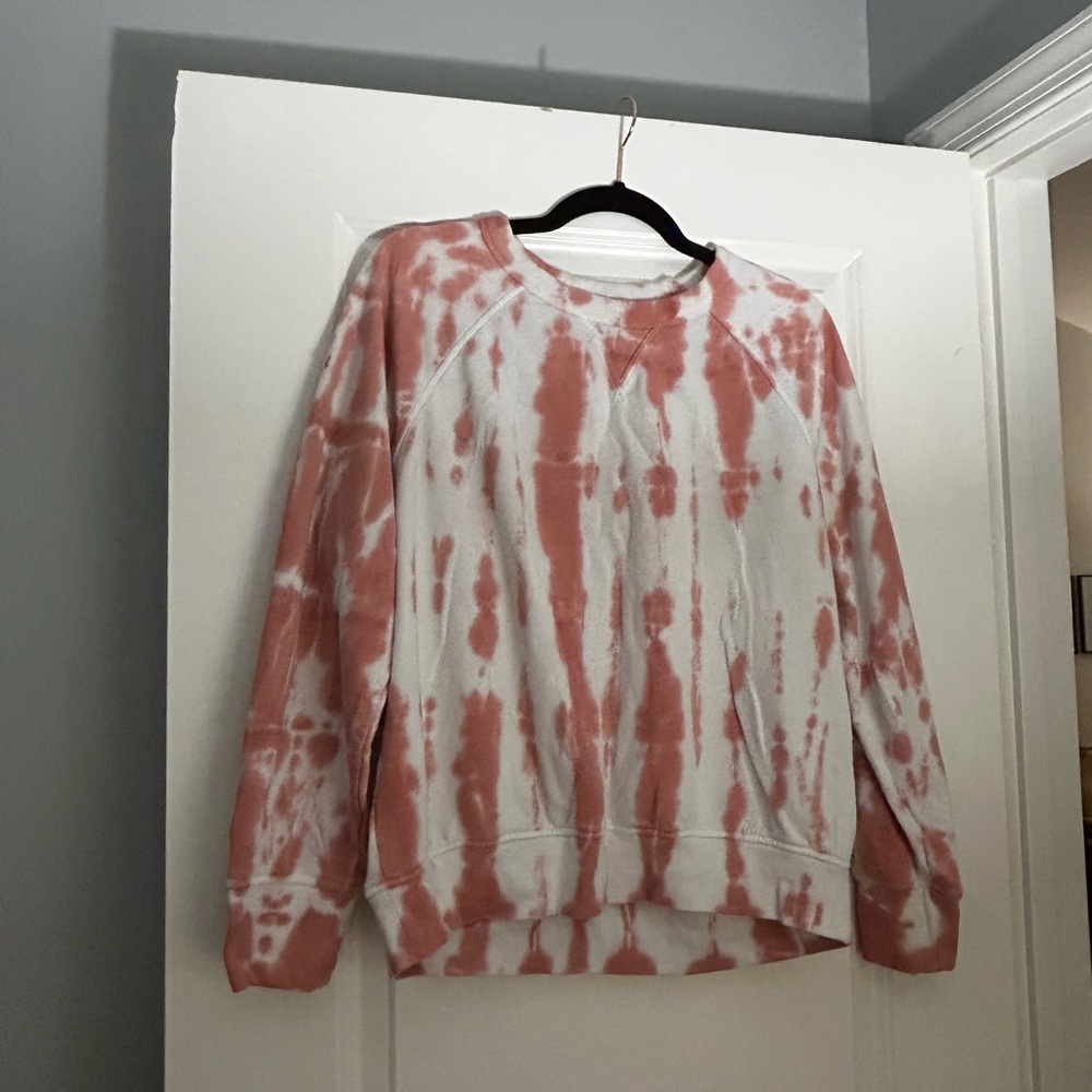 Lou & Grey Pink and White Tie-Dye Sweatshirt